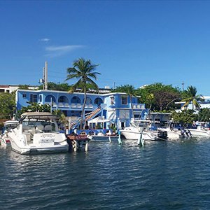 Daytime view of Villa Boheme from the water.